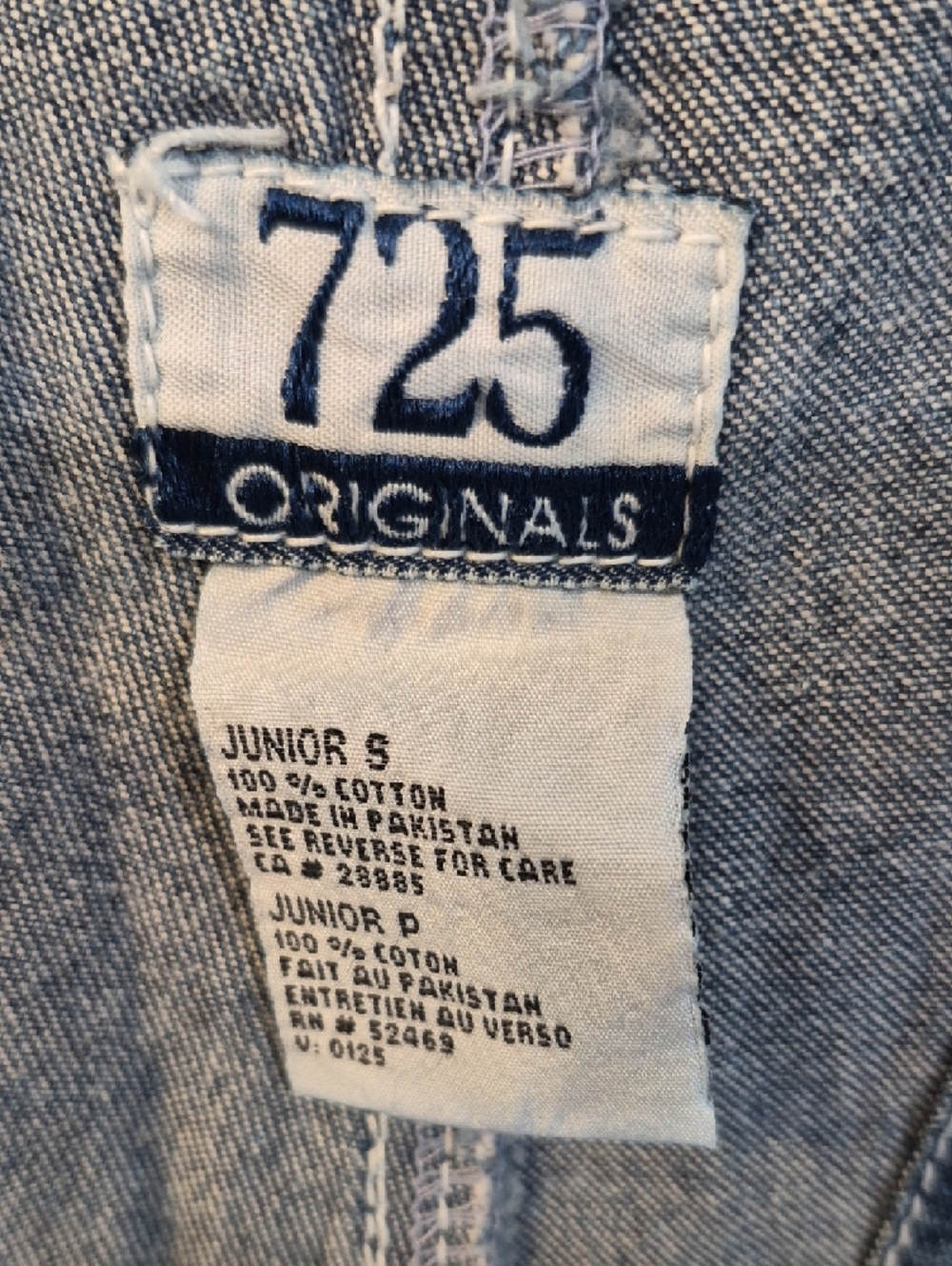 725 Originals Denim Overalls Romper Classic Blue Size Medium - Picture 6 of 8